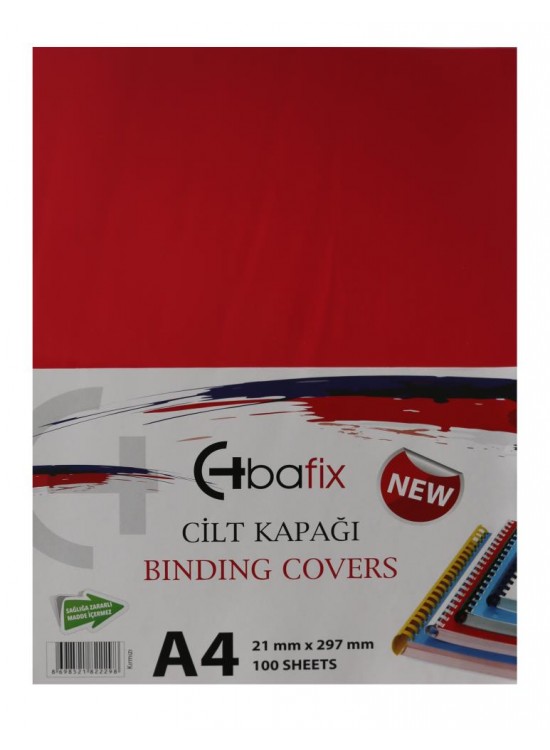 Bafix Cilt Kapağı Plastik Opak A4 160 MIC Kırmızı (1 Adet)