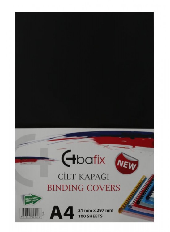 Bafix Cilt Kapağı Plastik Opak A4 160 MIC Siyah (1 Adet)