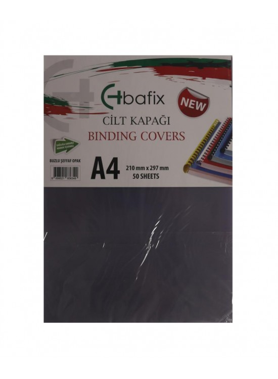 Bafix Cilt Kapağı Plastik Opak A4 350 MIC Buzlu Şeffaf (1 Adet)