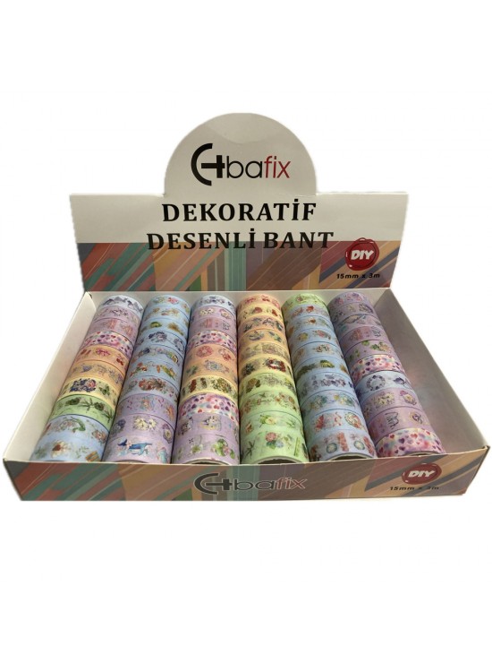 Bafix Desenli Bant Dekoratif 15 MM x 3 MT 60 LI BFX-DEB0005