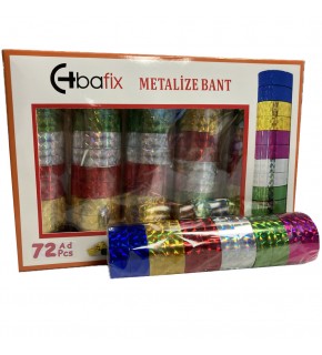 Bafix Desenli Bant Metalize 12 MM x 2 MT 72 Li BFX-DEB0003