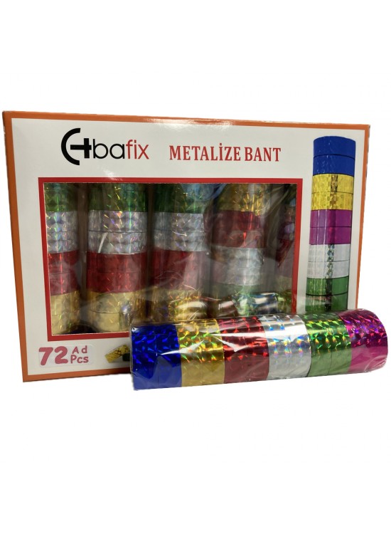 Bafix Desenli Bant Metalize 12 MM x 2 MT 72 Li BFX-DEB0003 Bafix Desenli Bant Metalize 12 MM x 2 MT 72 Li BFX-DEB0003