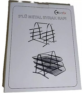 Bafix Evrak Rafı Metal Perforeli 3 Lü Gri BFX-MER9205G