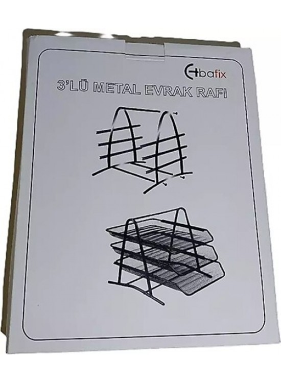 Bafix Evrak Rafı Metal Perforeli 3 Lü Gri BFX-MER9205G