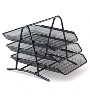 Bafix Evrak Rafı Metal Perforeli 3 Lü Siyah BFX-MER9205S