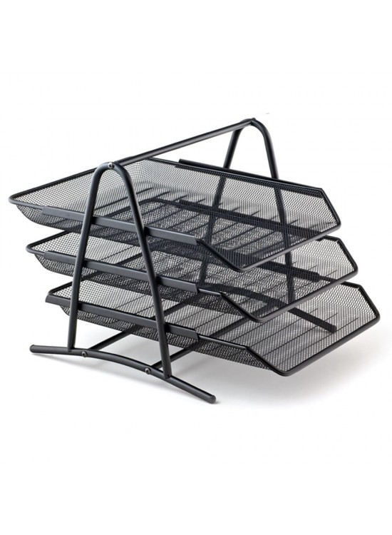 Bafix Evrak Rafı Metal Perforeli 3 Lü Siyah BFX-MER9205S