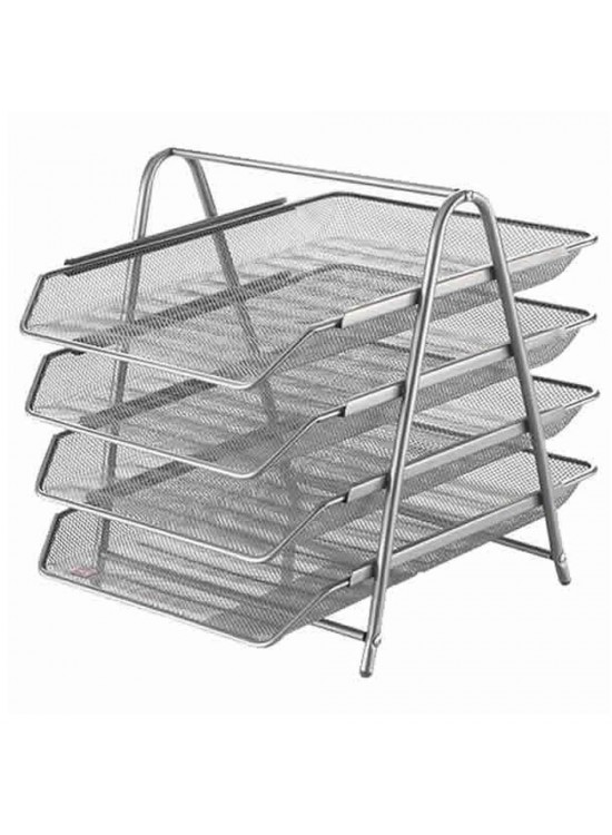 Bafix Evrak Rafı Metal Perforeli 4 Lü Siyah BFX-MER9206G