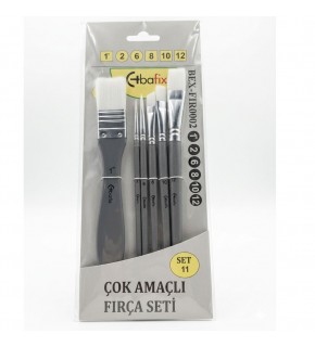 Bafix Fırça Seti Set-11 gri (1,2,6,8,10,12) 6 lı Bfx-Fır0002