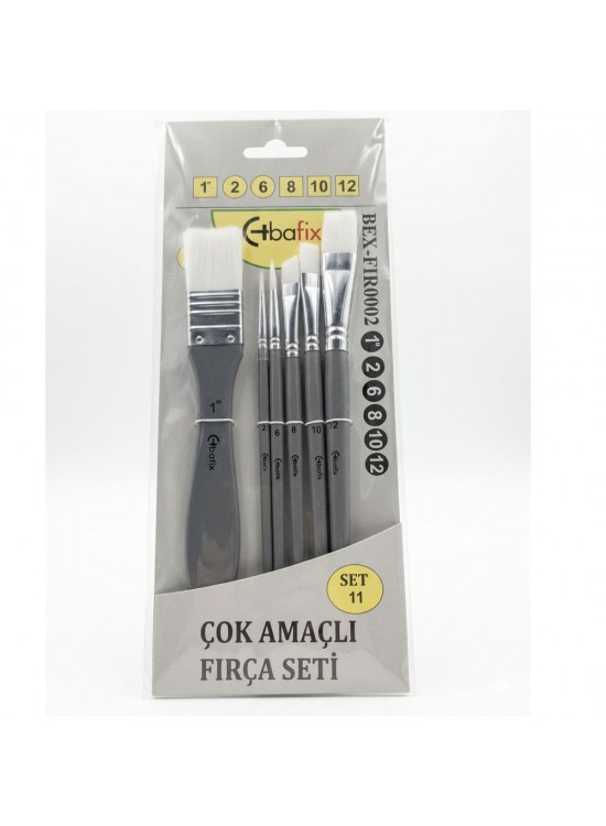 Bafix Fırça Seti Set-11 gri (1,2,6,8,10,12) 6 lı Bfx-Fır0002