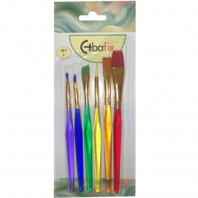 Bafix Fırça Seti Set-2 şeffaf sap renkli  6 Lı Bfx-Fır70902