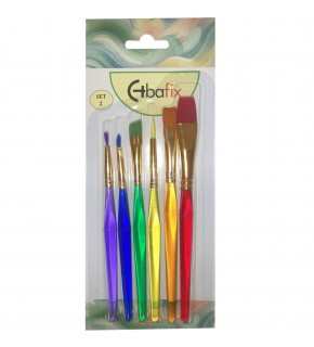 Bafix Fırça Seti Set-2 şeffaf sap renkli  6 Lı Bfx-Fır70902