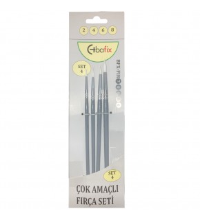 Bafix Fırça Seti Set-4 sap gri (2-4-6-8) 4 lü Bfx-Fır70904