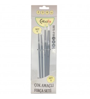 Bafix Fırça Seti Set-5 sap gri (2-5-8-12) 4 lü Bfx-Fır70905