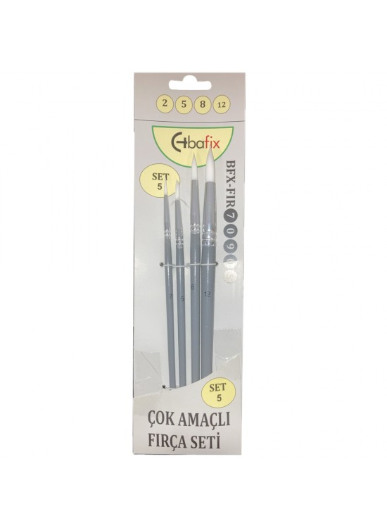 Bafix Fırça Seti Set-5 sap gri (2-5-8-12) 4 lü Bfx-Fır70905