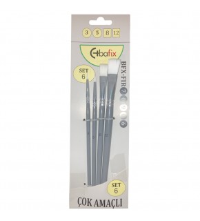 Bafix Fırça Seti Set-6 sap gri (3-5-8-12) 4 lü Bfx-Fır70906