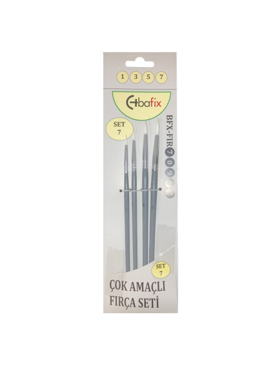 Bafix Fırça Seti Set-7 sap gri (1-3-5-7) 4 lü Bfx-Fır70907 Bafix Fırça Seti Set-7 sap gri (1-3-5-7) 4 lü Bfx-Fır70907