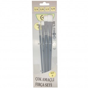 Bafix Fırça Seti Set-8 gri (1/4,3/8,1/2,5/8) 4 lü Bfx-Fır70908