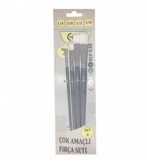 Bafix Fırça Seti Set-8 gri (1/4,3/8,1/2,5/8) 4 lü Bfx-Fır70908