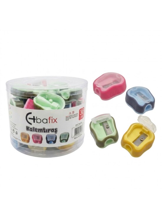 Bafix Kalemtıraş Kapaklı Pls. Kavanoz BFX-TS003B (1 Adet)