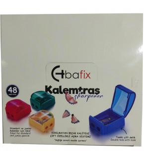 Bafix Kalemtraş Klasik Çift Delikli Kapaklı TS826-B (1 Adet)