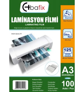 Bafix Laminasyon Filmi A3 125 MIC 303-426 (1 Adet)