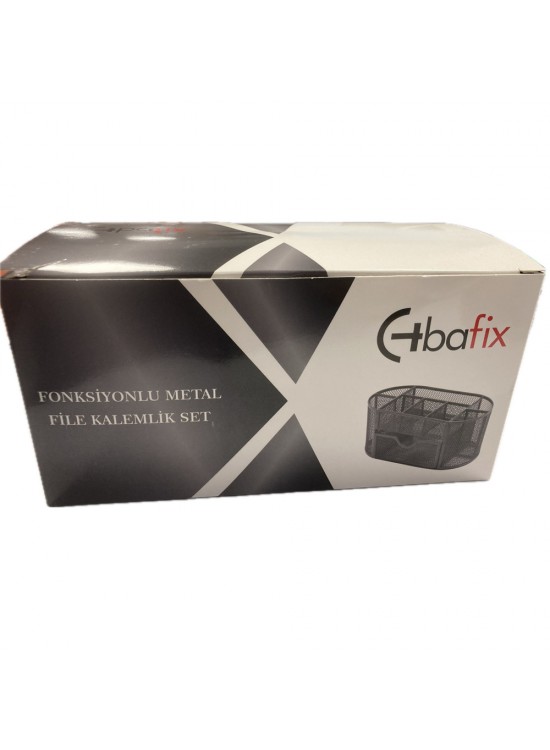 Bafix Masa Üstü Organizer Kalemlik Metal Perforeli Fonksiyonlu Siyah BFX-MMK9059S