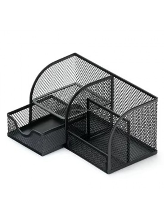 Bafix Metal Kalemlik 4 Bölmeli Siyah Mmk7023