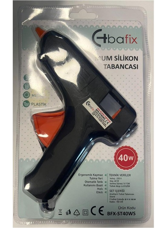 Bafix Mum Silikon Tabancası Siyah 40W