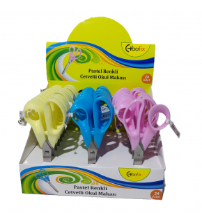 Bafix Okul Makası Cetvelli 13 Cm Pastel Renk BFX-SA0498 (1 Adet)