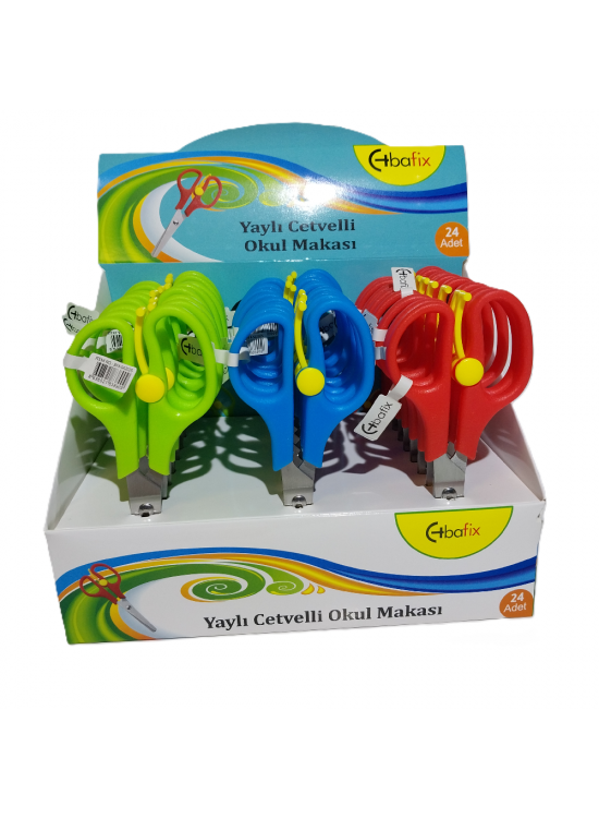 Bafix Okul Makası Cetvelli Yaylı 13,3 Cm BFX-SA2025 (1 Adet)