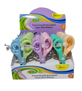 Bafix Okul Makası Korumalı Yaylı 13,5 Cm Pastel Renkli BFX-SA2050-M (1 Adet)