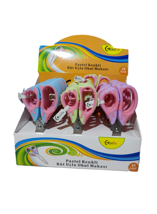 Bafix Okul Makası Küt Uçlu 13,5 Cm Pastel Renk BFX-SC5102 (1 Adet)
