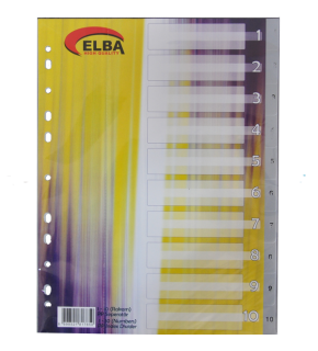 Bafix Seperatör 1-10 Rakamlı Plastik A4