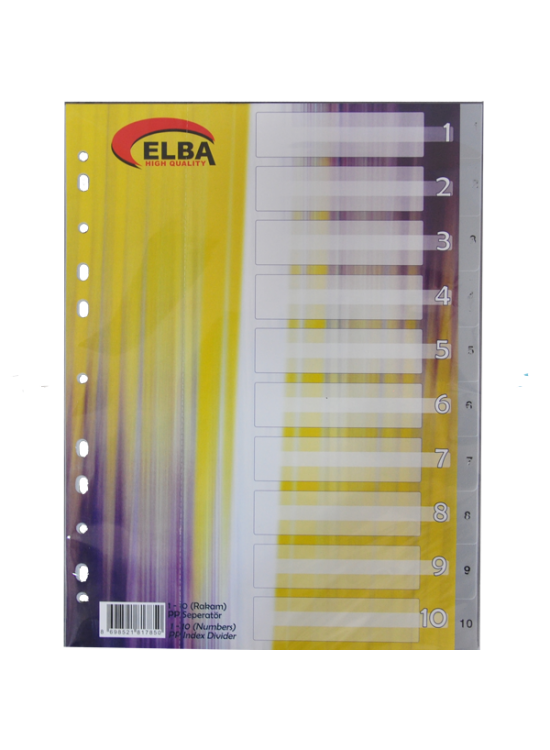 Bafix Seperatör 1-10 Rakamlı Plastik A4 Bafix Seperatör 1-10 Rakamlı Plastik A4
