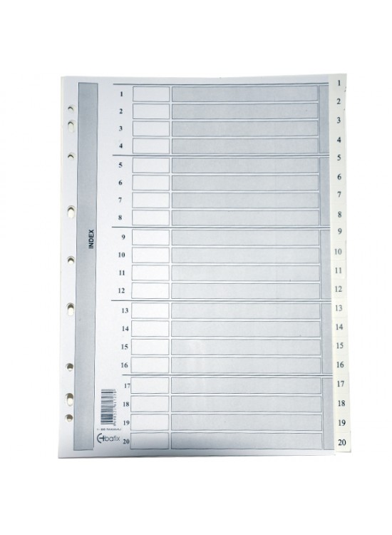 Bafix Seperatör 1-20 Rakamlı Karton A4