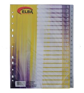 Bafix Seperatör 1-20 Rakamlı Plastik A4