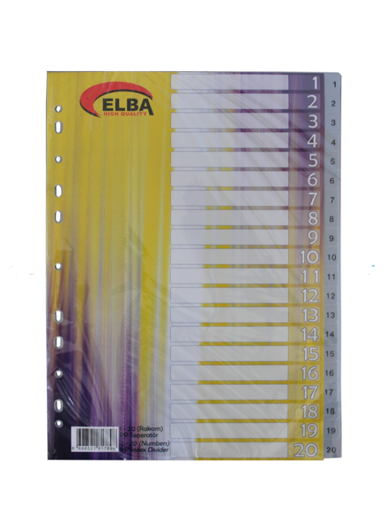 Bafix Seperatör 1-20 Rakamlı Plastik A4 Bafix Seperatör 1-20 Rakamlı Plastik A4