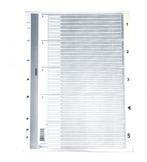 Bafix Seperatör 1-5 Rakamlı Karton A4
