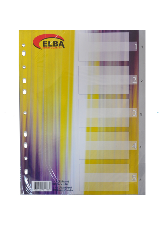 Bafix Seperatör 1-5 Rakamlı Plastik A4 Bafix Seperatör 1-5 Rakamlı Plastik A4