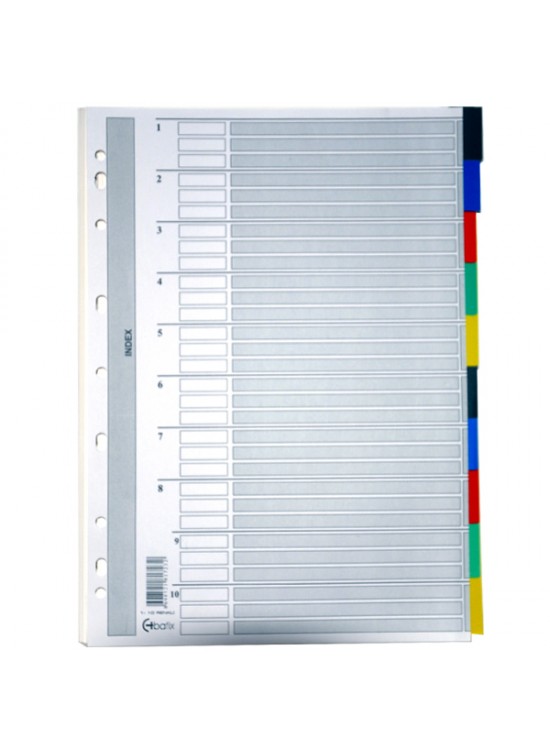 Bafix Seperatör 10 Renkli Karton A4