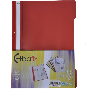 Bafix Telli Dosya Plastik XL Kırmızı A4 (1 Adet)