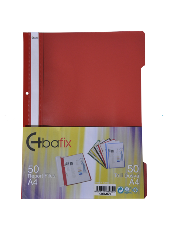 Bafix Telli Dosya Plastik XL Kırmızı A4 (1 Adet)