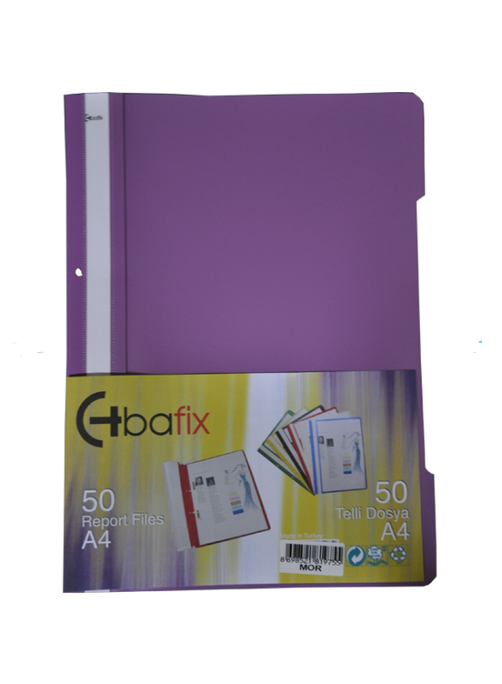 Bafix Telli Dosya Plastik XL Mor A4 (1 Adet) Bafix Telli Dosya Plastik XL Mor A4 (1 Adet)