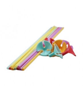 Balon Kafa Çubuk Renkli 10 Lu