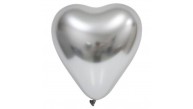 Balonevi Balon 12" Krom Kalp Sılver 50 Li