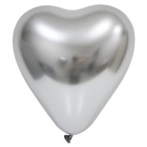 Balonevi Balon 12" Krom Kalp Sılver 50 Li