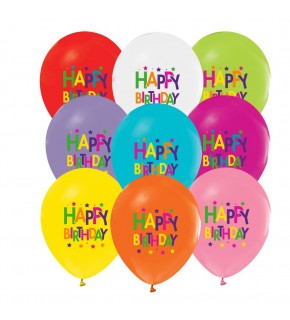 Balonevi Balon 4+0 Superstar Bırthday Baskılı 12" 8 Li