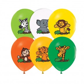 Balonevi Balon 4+1 Safari Baskılı 12" 8 Li