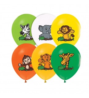 Balonevi Balon 4+1 Safari Baskılı 12" 8 Li