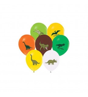 Balonevi Balon 4+1 Vahşi Jurassik Parti Baskılı 12" Past